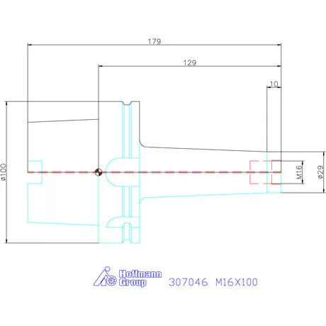 Garant Szerszámbefogó becsavarozható maróhoz menettel Kúpos alak M16X100