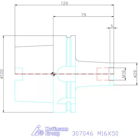 Garant Szerszámbefogó becsavarozható maróhoz menettel Kúpos alak M16X50