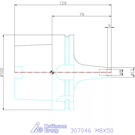Garant Szerszámbefogó becsavarozható maróhoz menettel Kúpos alak M8X50