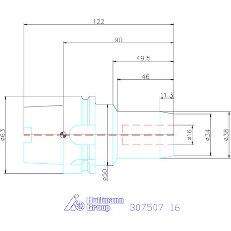 Holex Hidroplasztikus szerszámtartó BASIC rövid, karcsú 16 mm