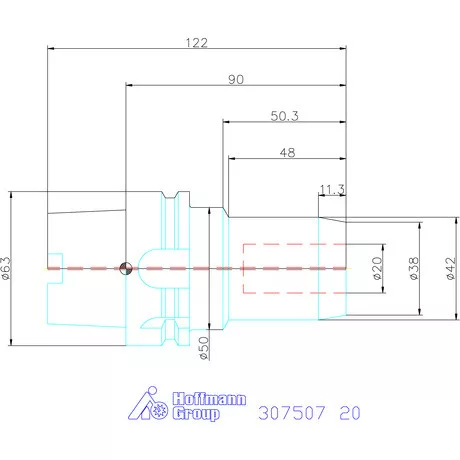 Holex Hidroplasztikus szerszámtartó BASIC rövid, karcsú 20 mm