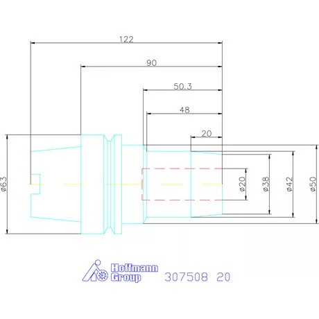 Wte Hidroplasztikus szerszámbefogó rövid, karcsú 20 mm