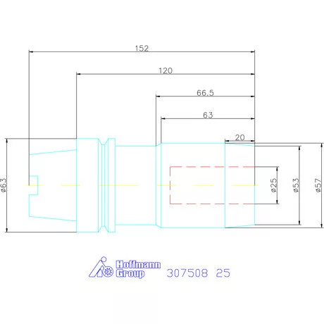 Wte Hidroplasztikus szerszámbefogó rövid, karcsú 25 mm