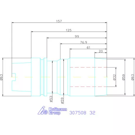 Wte Hidroplasztikus szerszámbefogó rövid, karcsú 32 mm