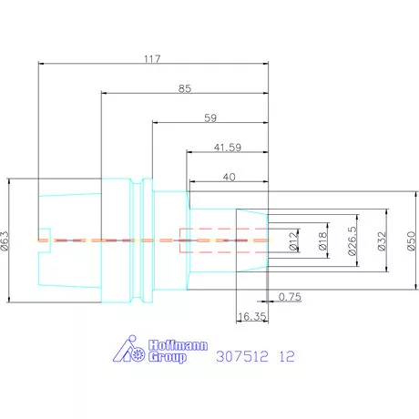 Garant Hidroplasztikus szerszámbefogó rövid, karcsú 12 mm