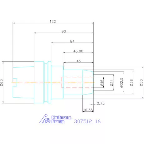 Garant Hidroplasztikus szerszámbefogó rövid, karcsú 16 mm