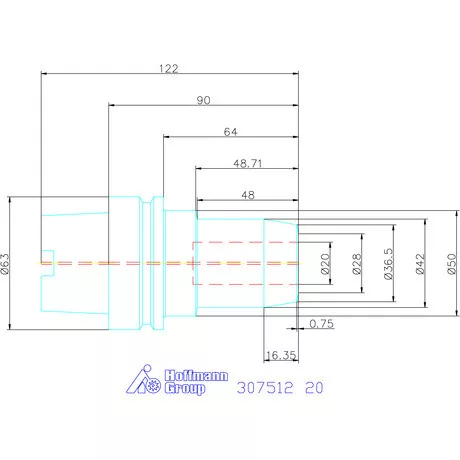 Garant Hidroplasztikus szerszámbefogó rövid, karcsú 20 mm