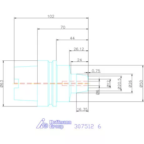 Garant Hidroplasztikus szerszámbefogó rövid, karcsú 6 mm
