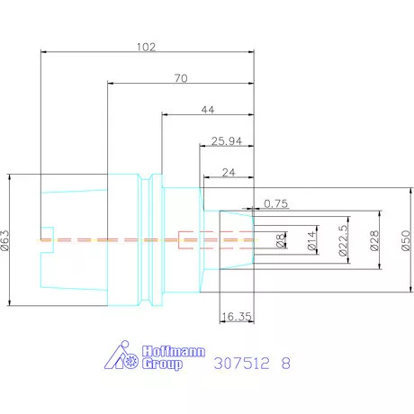 Garant Hidroplasztikus szerszámbefogó rövid, karcsú 8 mm