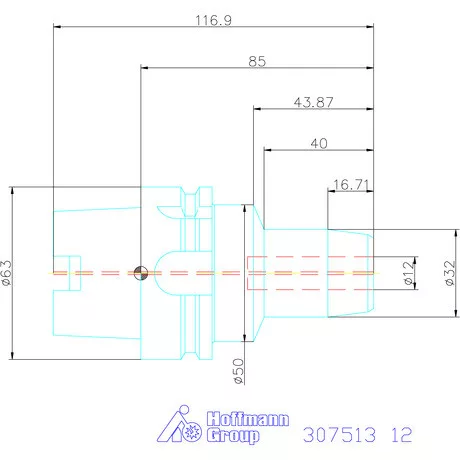 Garant Hidroplasztikus szerszámtartó BASIC rövid, karcsú 12 mm