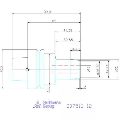Garant Hidroplasztikus szerszámtartó BASIC rövid, karcsú 12 mm