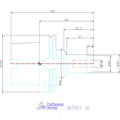 Holex Hidroplasztikus szerszámtartó BASIC rövid, karcsú 12 mm
