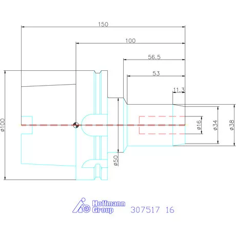 Holex Hidroplasztikus szerszámtartó BASIC rövid, karcsú 16 mm