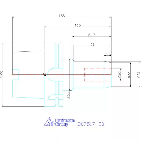 Holex Hidroplasztikus szerszámtartó BASIC rövid, karcsú 20 mm