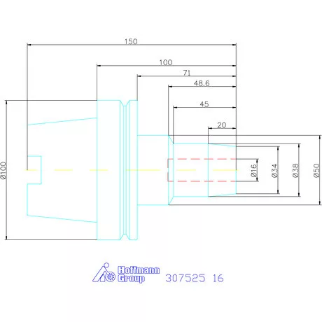 Wte Hidroplasztikus szerszámbefogó rövid, karcsú 16 mm