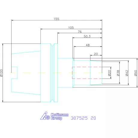 Wte Hidroplasztikus szerszámbefogó rövid, karcsú 20 mm