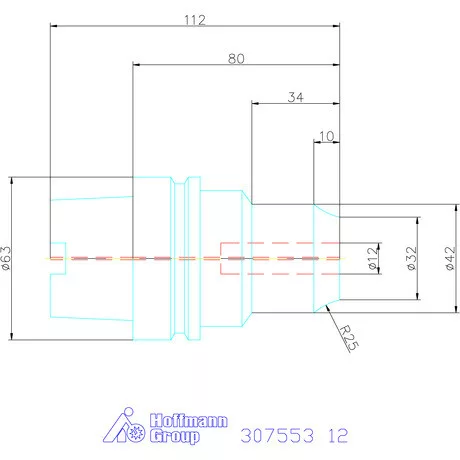 Garant Hidroplasztikus szerszámtartó HT hűtőcsatorna furatokkal 12 mm