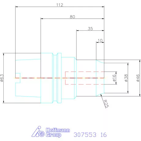 Garant Hidroplasztikus szerszámtartó HT hűtőcsatorna furatokkal 16 mm