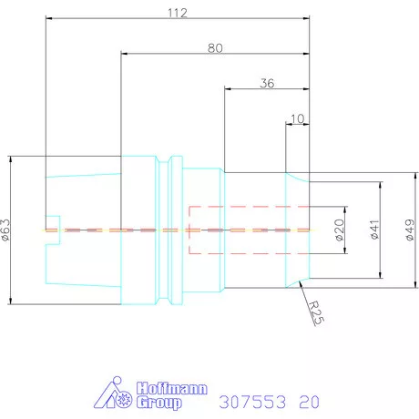 Garant Hidroplasztikus szerszámtartó HT hűtőcsatorna furatokkal 20 mm
