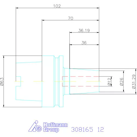 Garant Zsugorbefogó hűtőcsatorna furattal 12 mm