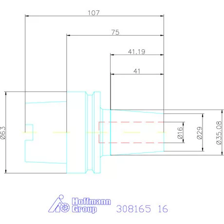 Garant Zsugorbefogó hűtőcsatorna furattal 16 mm
