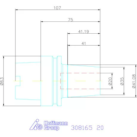Garant Zsugorbefogó hűtőcsatorna furattal 20 mm