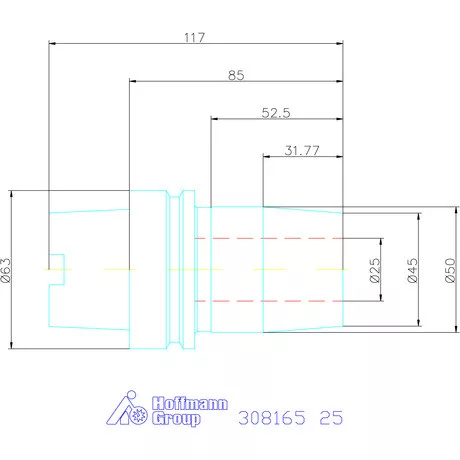 Garant Zsugorbefogó hűtőcsatorna furattal 25 mm