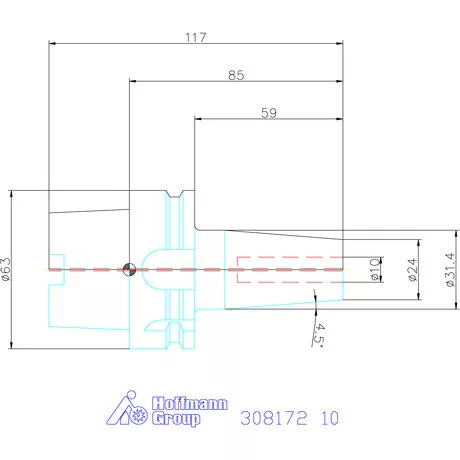 Garant Zsugorbefogó 4 hűtőcsatorna furattal, nikkelezett 10 mm