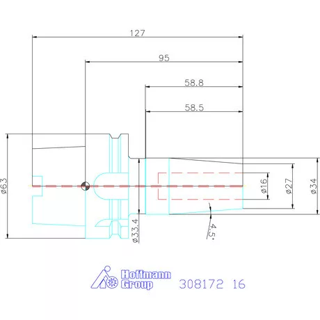Garant Zsugorbefogó 4 hűtőcsatorna furattal, nikkelezett 16 mm