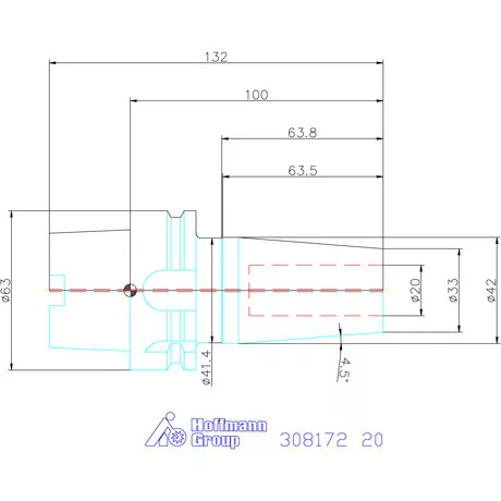 Garant Zsugorbefogó 4 hűtőcsatorna furattal, nikkelezett 20 mm
