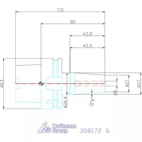 Garant Zsugorbefogó 4 hűtőcsatorna furattal, nikkelezett 6 mm