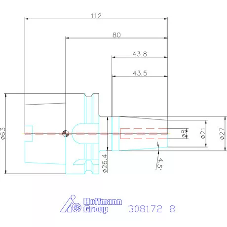 Garant Zsugorbefogó 4 hűtőcsatorna furattal, nikkelezett 8 mm