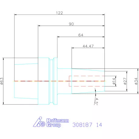 Garant Zsugorbefogó hűtőcsatorna furattal 14 mm