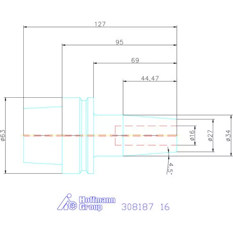 Garant Zsugorbefogó hűtőcsatorna furattal 16 mm
