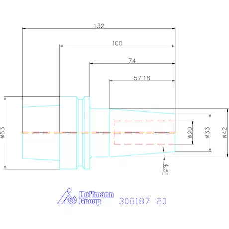 Garant Zsugorbefogó hűtőcsatorna furattal 20 mm