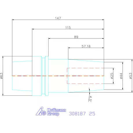 Garant Zsugorbefogó hűtőcsatorna furattal 25 mm