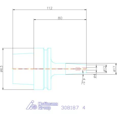 Garant Zsugorbefogó hűtőcsatorna furattal 4 mm