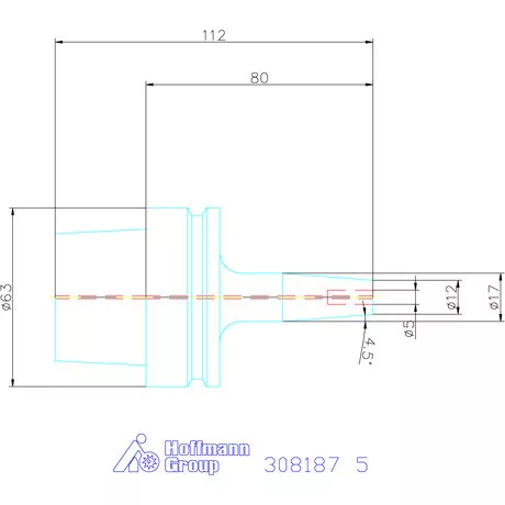 Garant Zsugorbefogó hűtőcsatorna furattal 5 mm