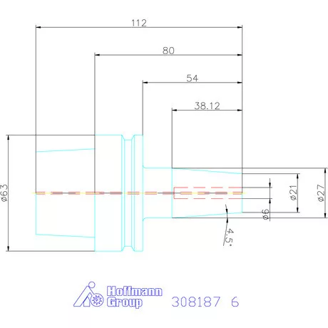 Garant Zsugorbefogó hűtőcsatorna furattal 6 mm
