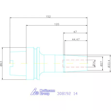 Garant Zsugorbefogó hűtőcsatorna furattal 14 mm