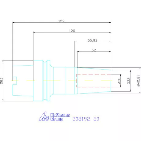 Garant Zsugorbefogó hűtőcsatorna furattal 20 mm