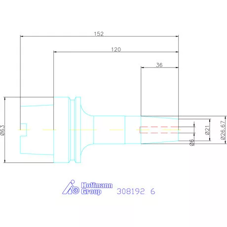 Garant Zsugorbefogó hűtőcsatorna furattal 6 mm