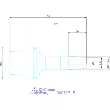 Garant Zsugorbefogó hűtőcsatorna furattal 8 mm