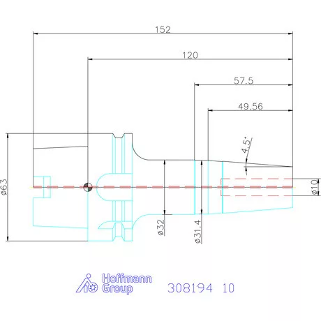 Garant Zsugorbefogó 4 hűtőcsatorna furattal, nikkelezett 10 mm