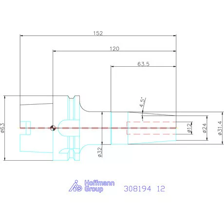 Garant Zsugorbefogó 4 hűtőcsatorna furattal, nikkelezett 12 mm