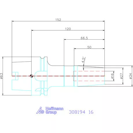 Garant Zsugorbefogó 4 hűtőcsatorna furattal, nikkelezett 16 mm