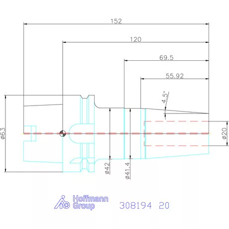 Garant Zsugorbefogó 4 hűtőcsatorna furattal, nikkelezett 20 mm