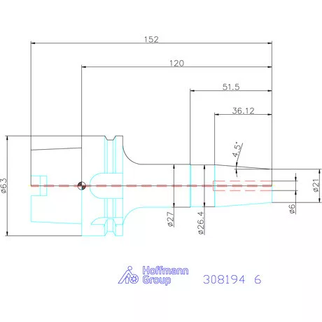 Garant Zsugorbefogó 4 hűtőcsatorna furattal, nikkelezett 6 mm