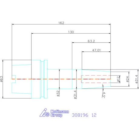 Garant Zsugorbefogó hűtőcsatorna furattal 12 mm