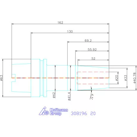 Garant Zsugorbefogó hűtőcsatorna furattal 20 mm
